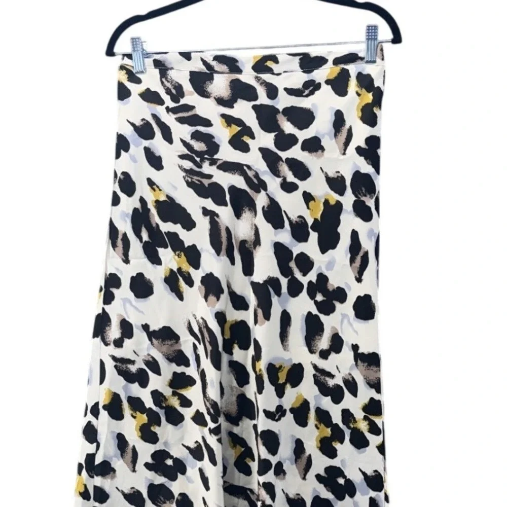 White Leopard‎ Midi Skirt Large